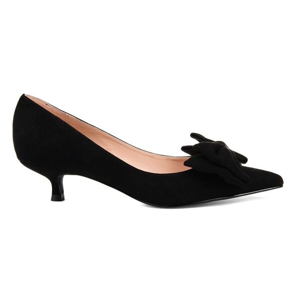 Journee Collection Womens 7 M Black Bow Pointed Toe Stiletto Heels NIB IX1 - Picture 1 of 6